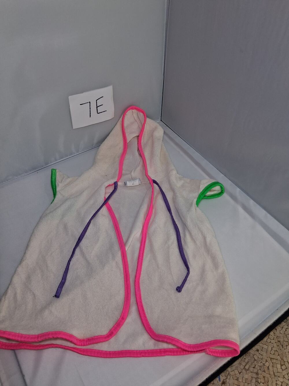 7E Vintage Okie Dokie Girls Terrycloth Bathing Suit Cover Towel 90s Neon 4T